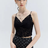 Lace Camisole Top with Scalloped Edges and Adjustable Straps