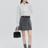 Women's Sophisticated Tie-Neck Blouse with Buttoned Cuffs
