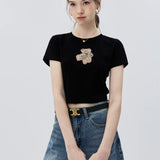 Embroidered Patch Short Sleeve T-shirt