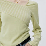 Modern Cross-Collar Asymmetrical Sweater