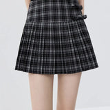 Skirt Mini Plaid Plaid Klasik