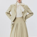 Chic Blazer and Pleated Skirt Ensemble