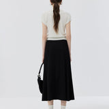 Skirt Berlipat A-Line yang bergaya dengan Perincian Tali leher & Rumbai yang Elegan