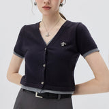 Short Sleeve Knit Cardigan Simple Everyday Style