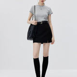 Skirt Mini A-Line Bertali pinggang yang bergaya