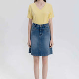 Women's Classic High-Waisted Denim A-Line Skirt