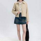 Sophisticated Faux Leather Shirt Jacket with Patch Pockets