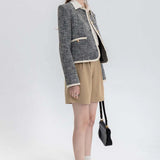 Women's Classic Black and White Tweed Chanel-Style Jacket