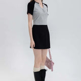 Elegant Panelled Mini Skirt with Subtle Pleats