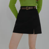 Modern Mini A-Line Skirt with Belted Waist for Trendy Women's Outfits