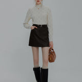 Women's Classic A-Line Faux Leather Skirt