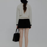Sleek High-Waisted Flared Mini Skirt