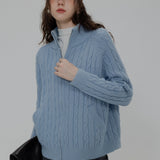 Women's Zip-Front Cable Knit Cardigan