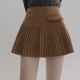 Pleated Skirt with Bow Detail on Waistband