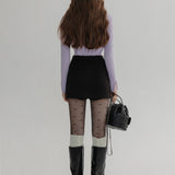 Versatile A-Line Mini Skirt with Split Hem