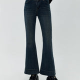 Seluar Jeans Hitam Berkobar bergaya untuk Wanita dengan Aksen Rivet