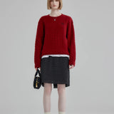 Women's Burgundy Cable Knit Sweater