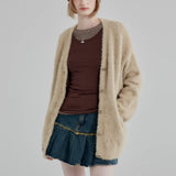 Soft Textured Knit Sweater Jacket