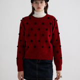 Chic Pom-Pom Embellished Knit Sweater