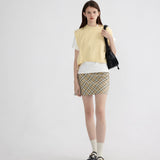 Plaid A-Line Mini Skirt with Zip Closure