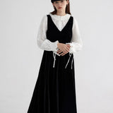 Elegant Black Velvet Slip Dress