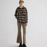 Plaid Flannel Shirt with Pocket Detail for Casual Wear