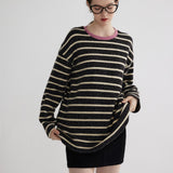 Classic Striped Long-Sleeve Crewneck Sweater