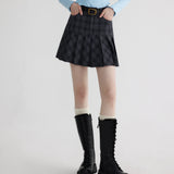 Women's Pleated Plaid Mini Skirt