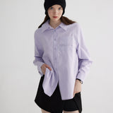 Women's Classic Long Sleeve Single Pocket Shirt