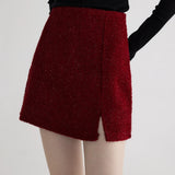Glittering Mini Skirt with Side Slit