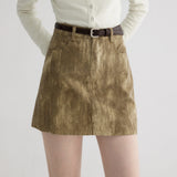 High-Waisted Ombre Denim Mini Skirt
