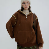 Hooded Sweatshirt with Piping Detail