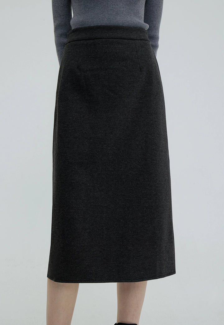 Women's Classic Tailored Midi Skirt with A-Line Cut
