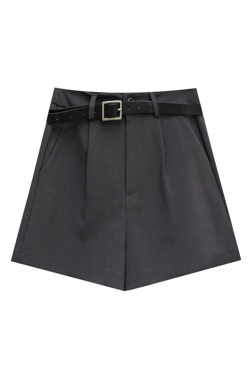 Tailored High-Rise Shorts with Belted Waist