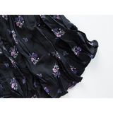 Women's Floral Pleated Midi Skirt