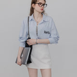 Women's Embroidered Signature Oversized Button-Down Shirt