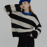 Cozy Striped Crew Neck Sweater