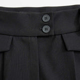 Women's Tailored High-Waisted Shorts with Pleat Detail