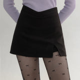 Versatile A-Line Mini Skirt with Split Hem