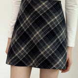 Women's Plaid Mini A-Line Skirt - Chic Checkered Pattern