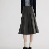 Women's High-Waisted Pleated Midi Skirt