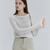 Sweater Knit Cropped Chic dengan Tali Serut