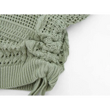 Sweater Knit Crochet Bernafas dengan Panel Bertekstur