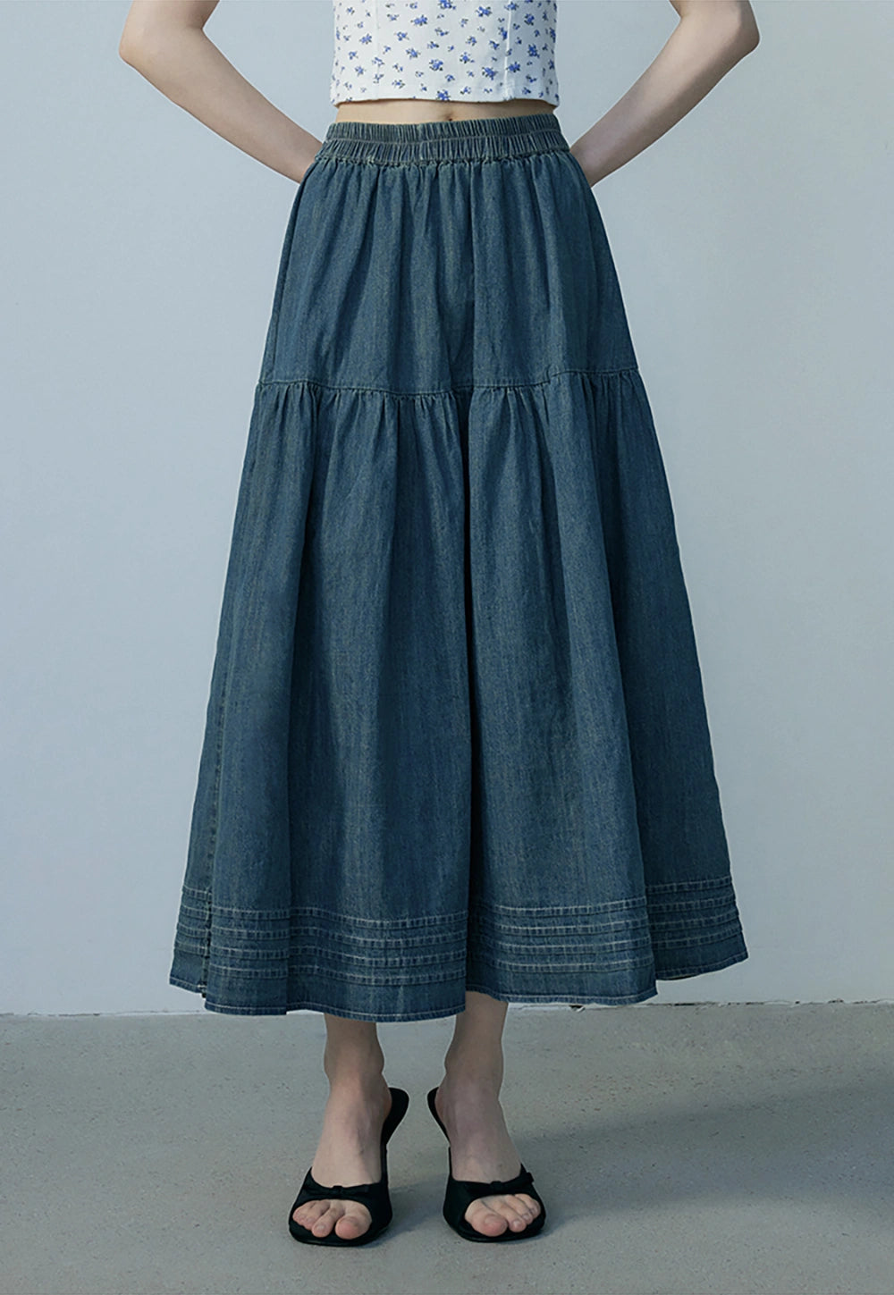Women's Denim Midi Skirt