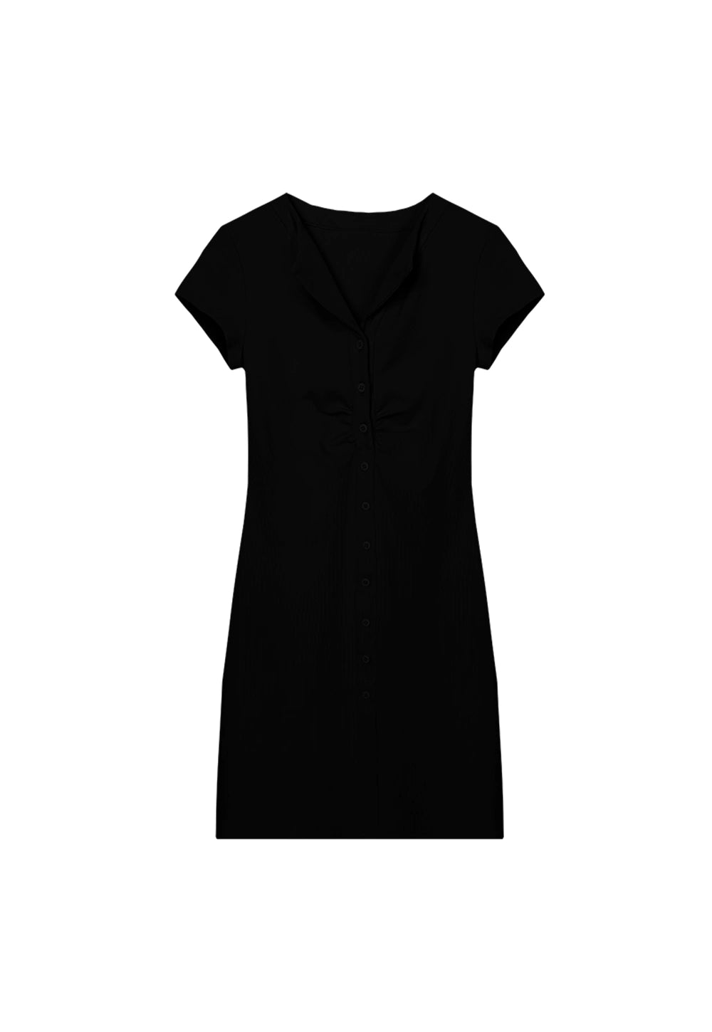Women's Collared Ribbed Button-Down Dress - Casual Summer Style