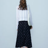Women's Floral Pleated Midi Skirt