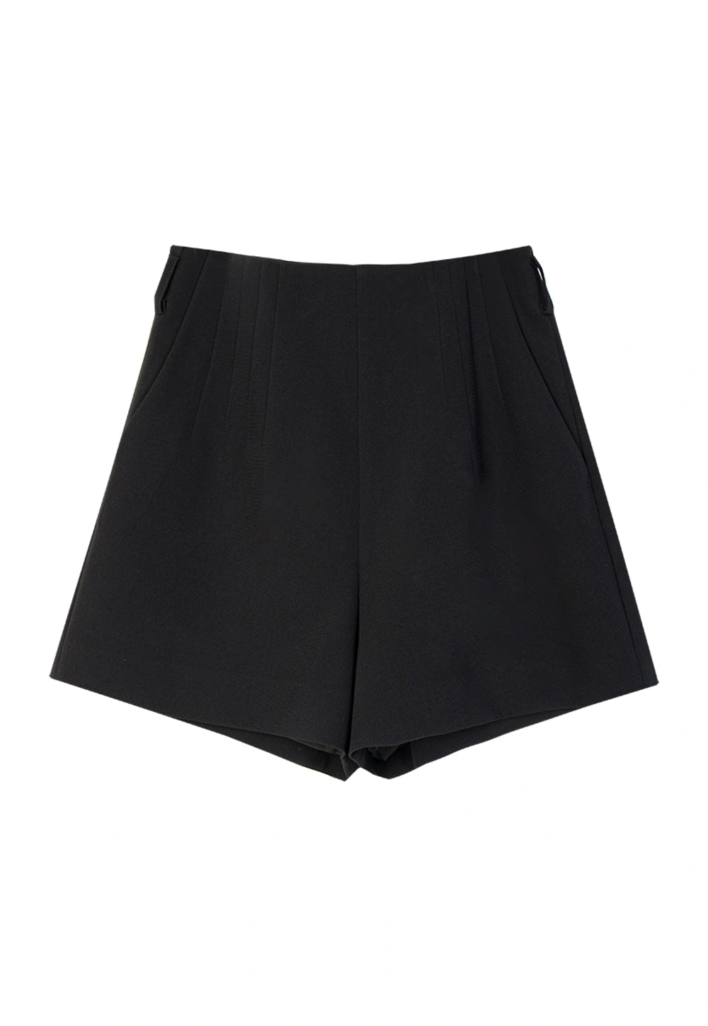 Women's Blue Pleated Shorts - High Waist, Tailored Fit, Perfect for Summer Casual or Dressy Occasions
