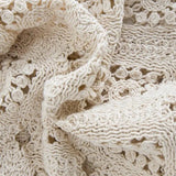Cardigan Lengan Panjang Crocheted Chic dengan Butiran Butang