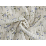 Blaus Romantik Kerut-kerut Wanita dengan Corak Bunga-Bunga dan Tali Tali Depan