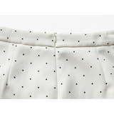 Women's A-Line Mini Skirt with Polka Dot Pattern and Lace Trim